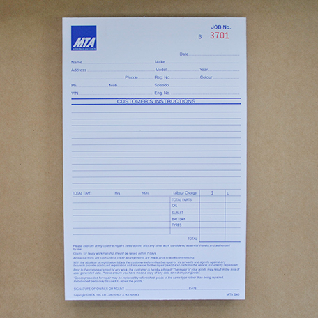 S40 - Job Cards (MTA brand - Members Only)